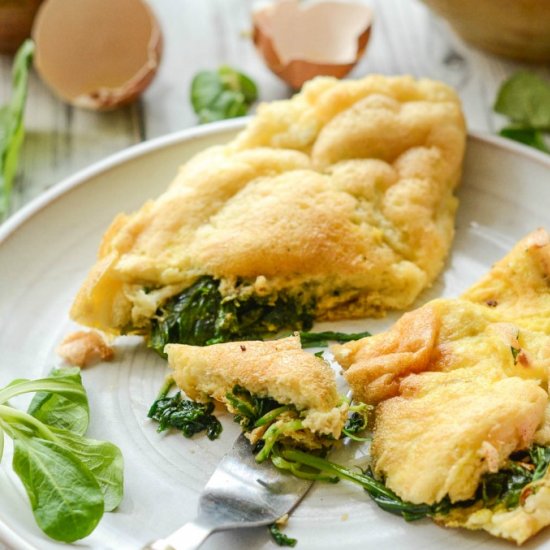 Kale and Spinach souffle omelette