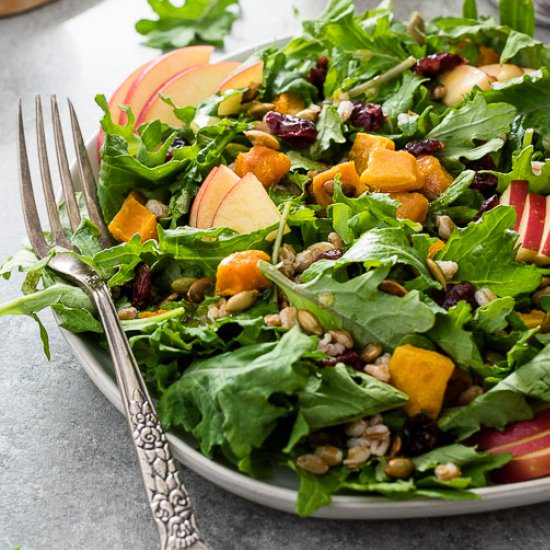 Harvest Butternut Squash Kale Salad