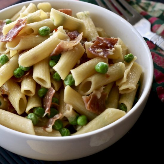 Pasta w/ Prosciutto & Sweet Peas