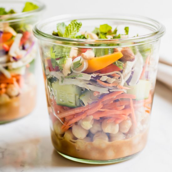 Healthy Thai Chickpea Jar Salad