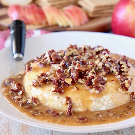 Salted Caramel Pecan Baked Brie