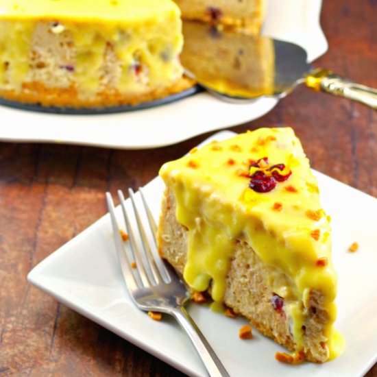 Cranberry Bread Pudding Cheesecake