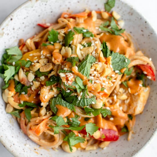 Thai Noodle Bowl with Peanut Sauce