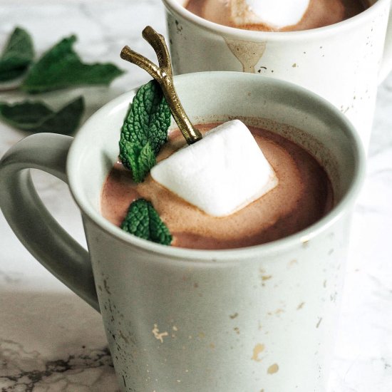 Boozy Mint Hot Chocolate