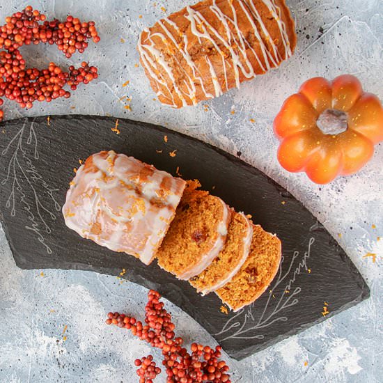 Pumpkin Bread with Orange Glaze