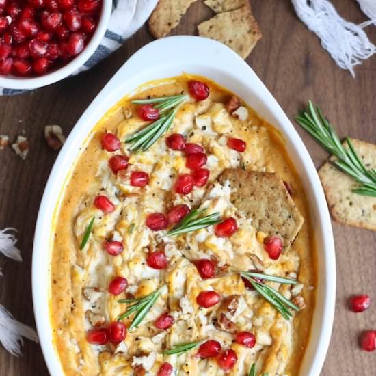 Baked Pumpkin Hummus Goat Cheese