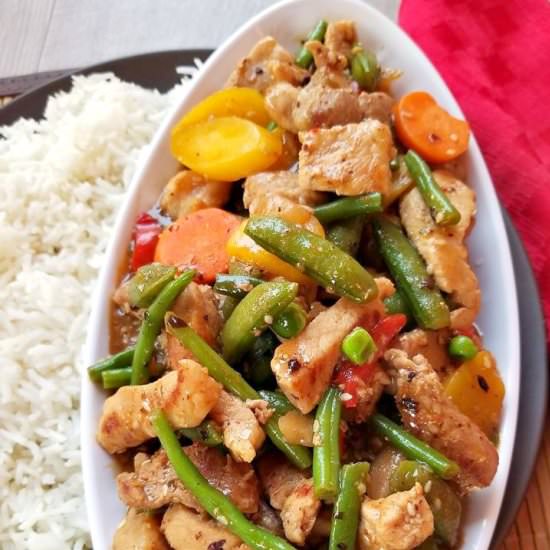 Black Bean Pork Vegetables Stir fry