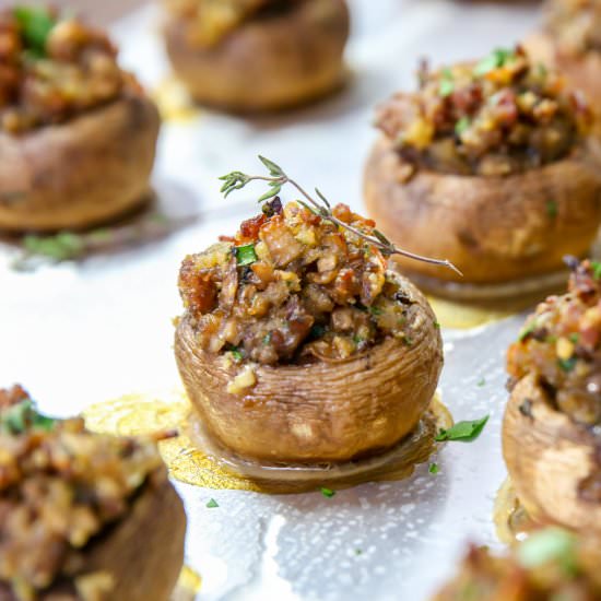 Savory Sausage Stuffed Mushrooms