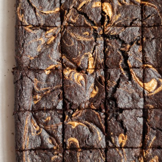 Peanut Butter Olive Oil Brownies