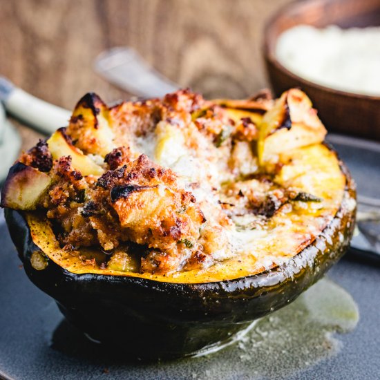 Sausage Stuffed Acorn Squash