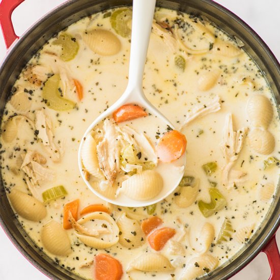 Easy Creamy Chicken Noodle Soup