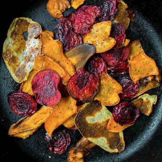 Hot & Colourful Root Veggie Chips