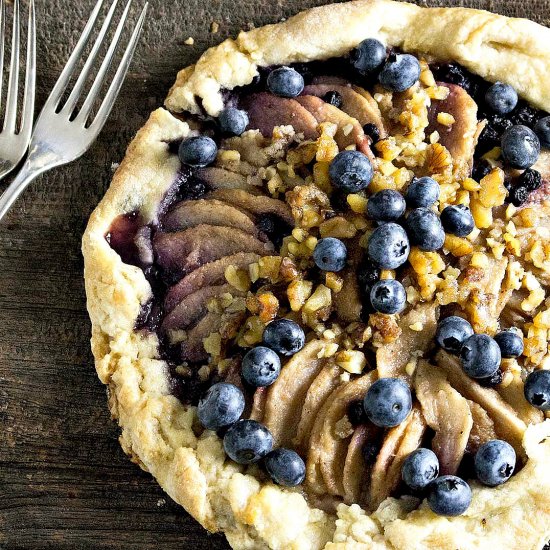 Rustic Pear & Blueberry Galette