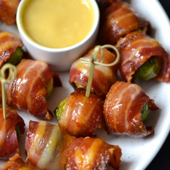 Mustard Glazed Bacon Brussel Sprout