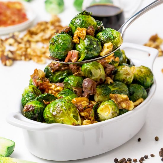 Balsamic glazed brussels sprouts