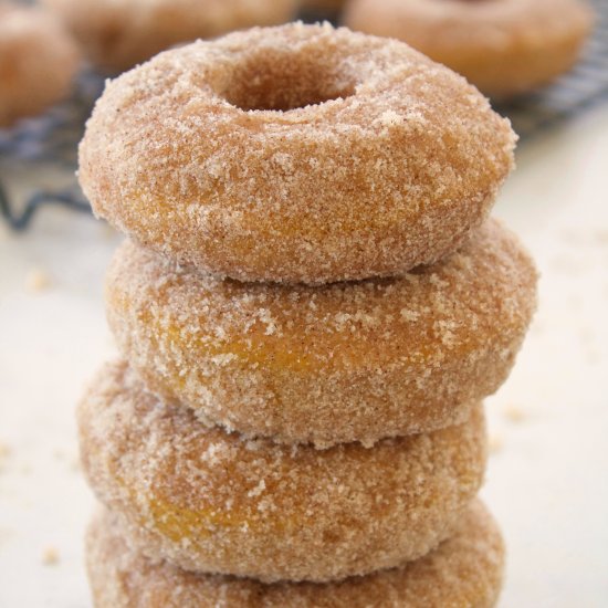 Baked Cinnamon Sugar Pumpkin Donuts