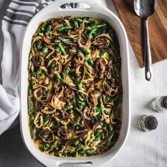 GF Cheesy Green Bean Casserole