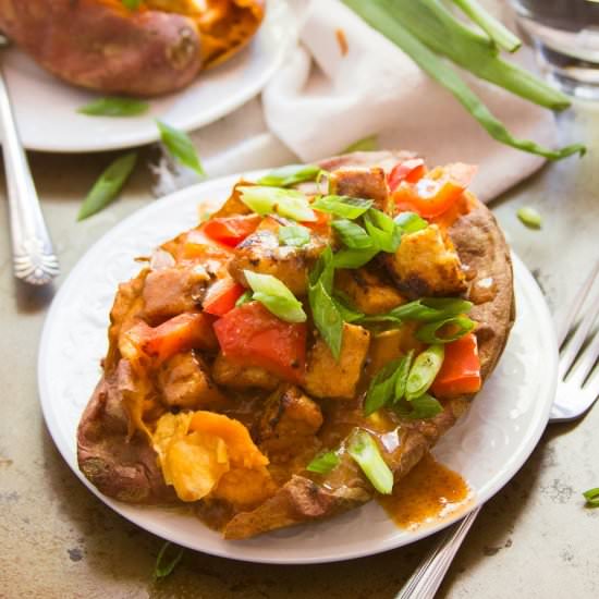 Tempeh Stuffed Sweet Potatoes