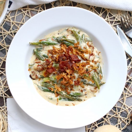 Creamy Bacon Green Bean Casserole