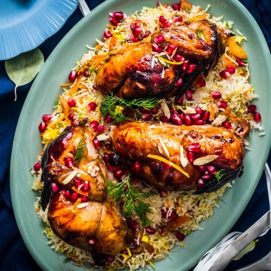 Pomegranate Lacquered Cornish Hens