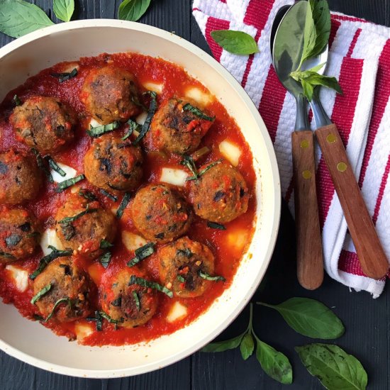 Eggplant Meatball with Tomato Sauce