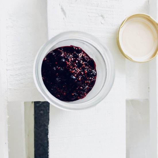 1 Minute Blueberry Chia Jam (Plant-