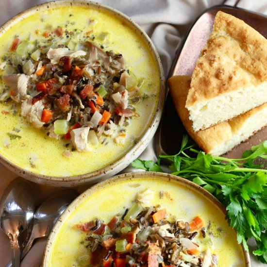 Leftover Turkey and Wild Rice Soup