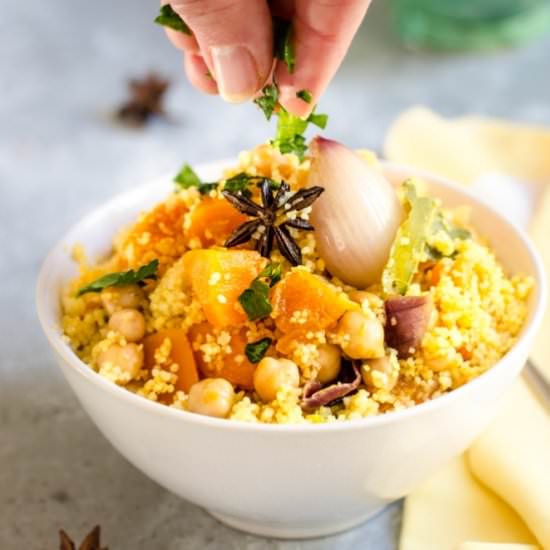 Couscous with fall vegetables