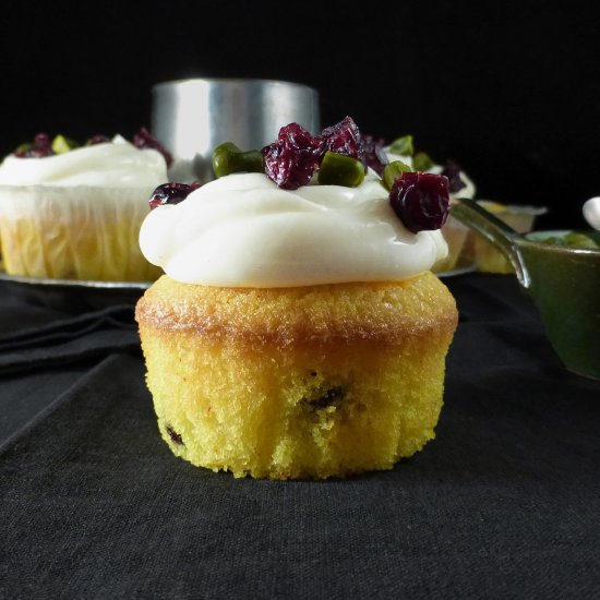 Saffron & Cranberry Cupcakes