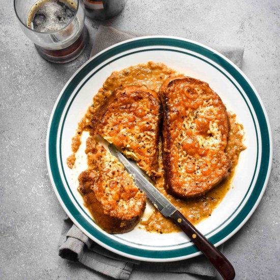 French-style Beer and Cheddar Welsh