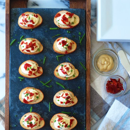 Deviled Egg Crostini