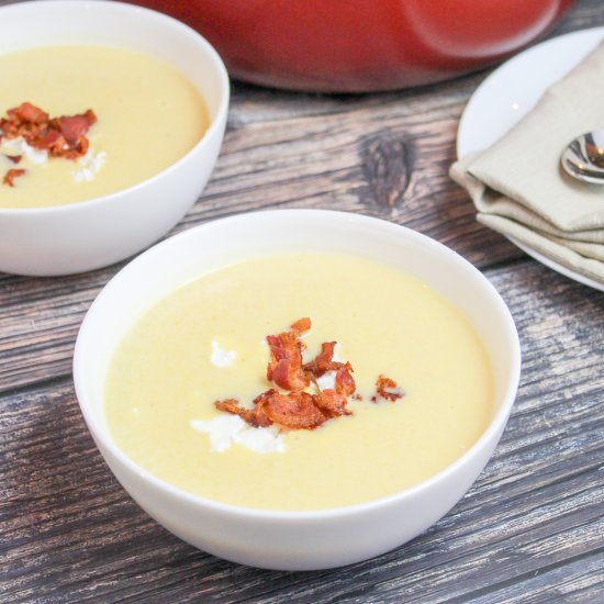 Maple Squash Soup with Goat Cheese