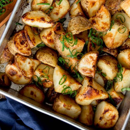 Honey Miso Garlic Roasted Potatoes