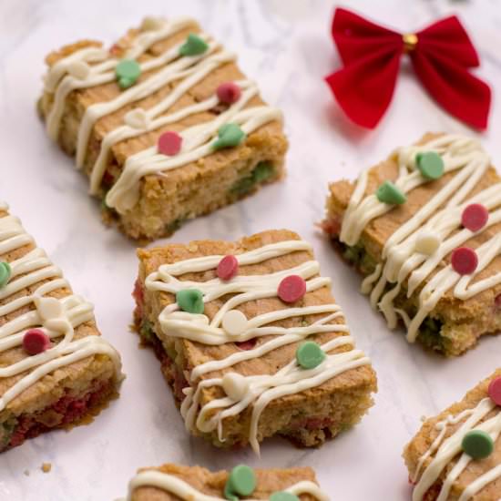 White Chocolate Christmas Blondies