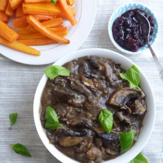 Vegan Mushroom and Chestnut Sauce