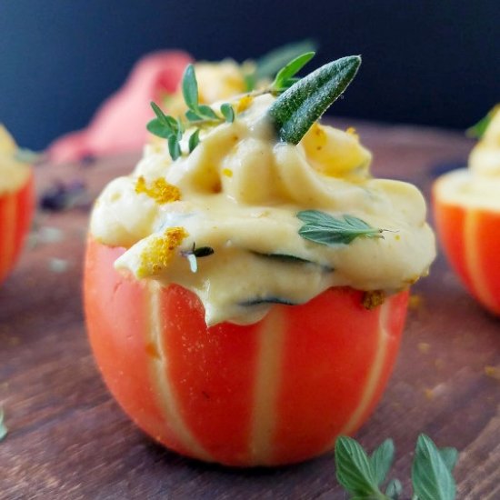 Curried Pumpkin Deviled Eggs