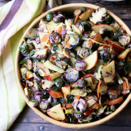 Warm Brussels Sprouts & Apple Slaw