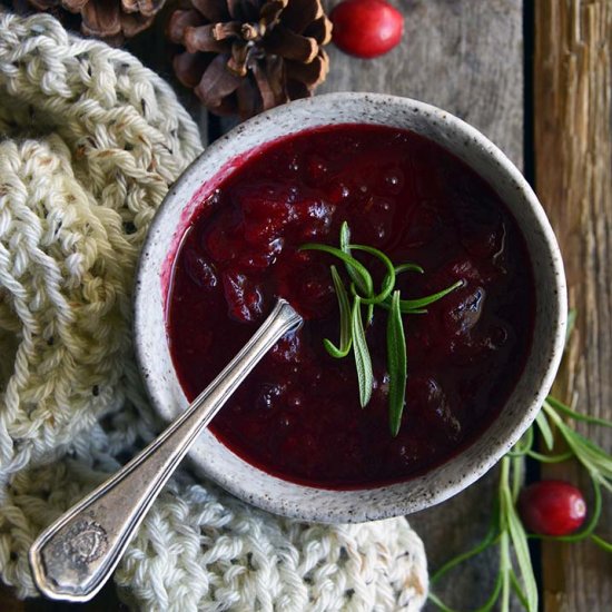 Rosemary Vanilla Cranberry Sauce