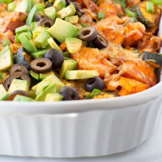 Sweet Potato Turkey Enchilada Bake