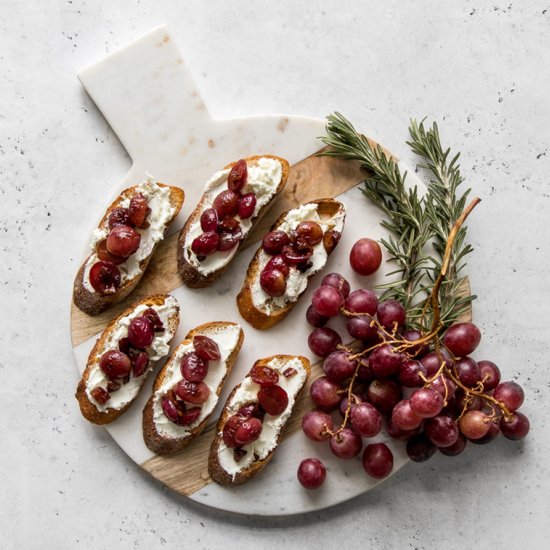 Grape and Goat Cheese Crostini