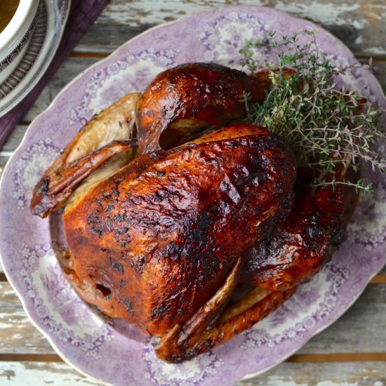 Roast turkey with Sherry gravy