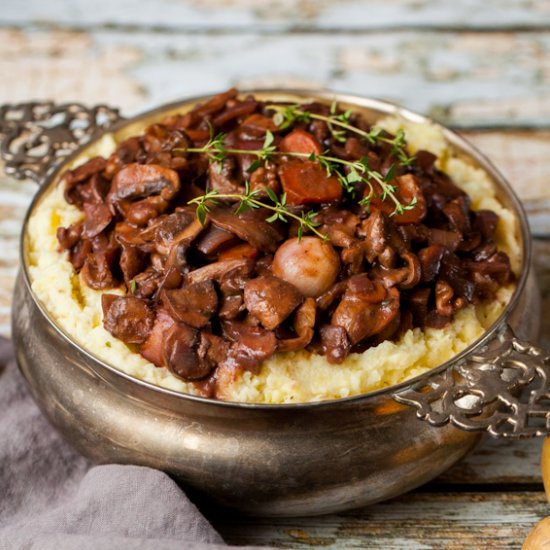 Mushroom Walnut Bourguignon