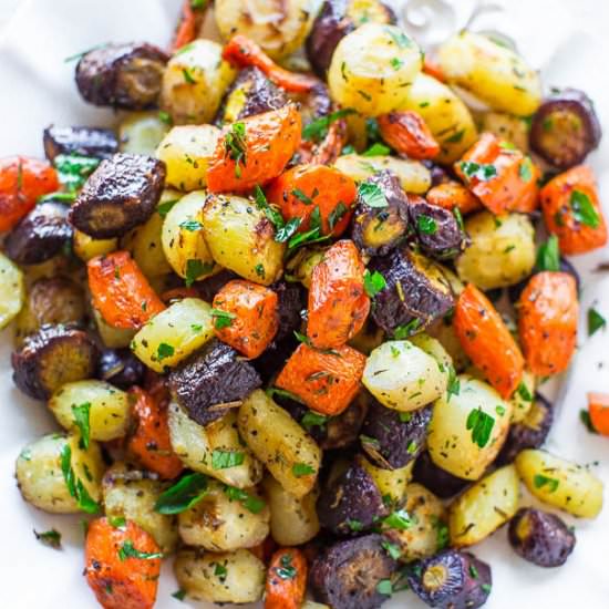 Herb-Roasted Tri-Colored Carrots