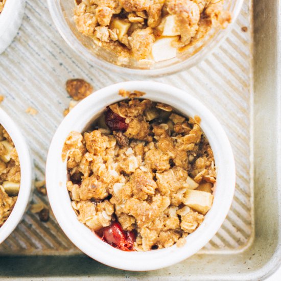 ginger cranberry apple crumbles