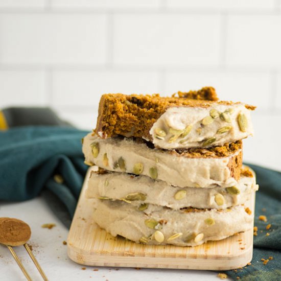 Vegan Pumpkin Bread with Maple Cashew