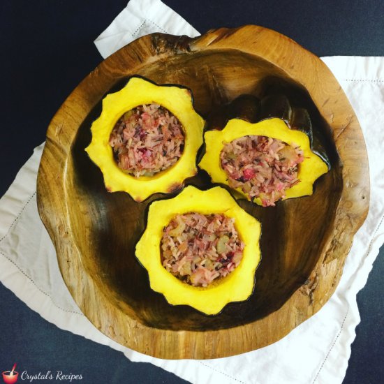 Wild Rice Stuffed Acorn Squash