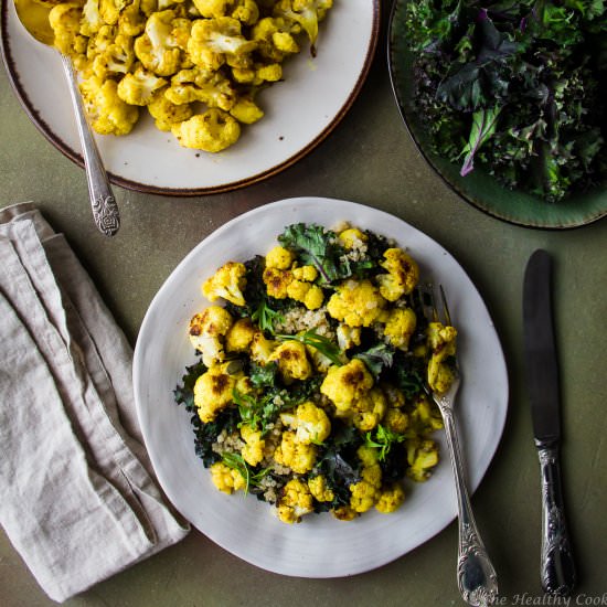 Turmeric Cauli, Kale & Quinoa Salad