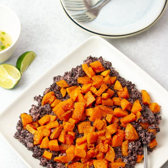 Roasted Squash with Tahini and Lime