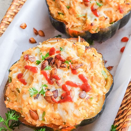 Cheesy Buffalo Turkey Acorn Squash