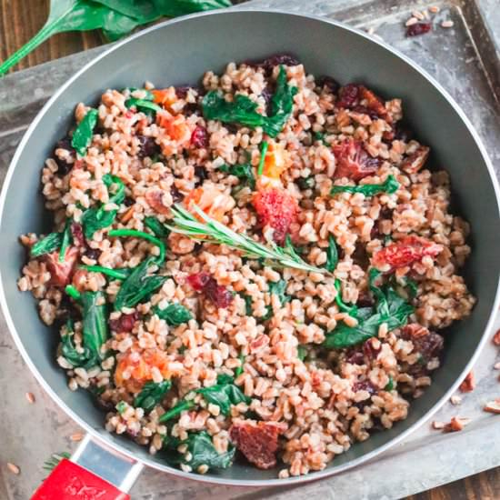 OnePot Spinach & Blood Orange Farro